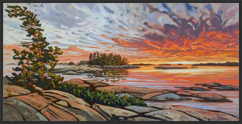 Sunset Near Rocko Island 1 Framed Canvas Print - 24x48