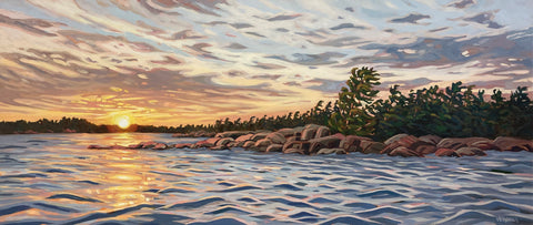 Wall Island Sunset 4 - 36x84