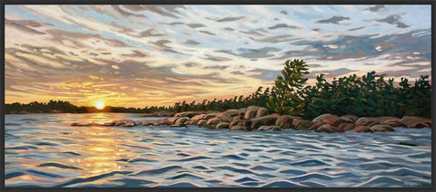 Wall Island Sunset 4 Series Framed Canvas Print - 25x61