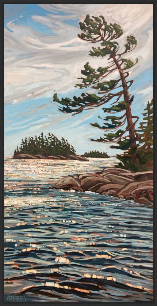 Wreck Island Windswept Framed Canvas Print - 48x24