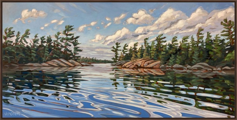 Near Pinerocks Island Framed Canvas Print - 30x60