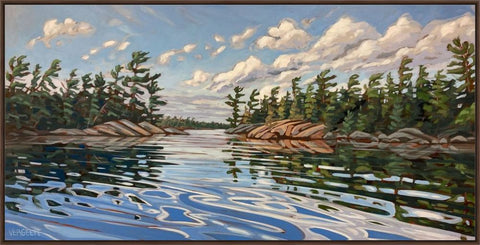 Near Pinerocks Island Framed Canvas Print - 30x60