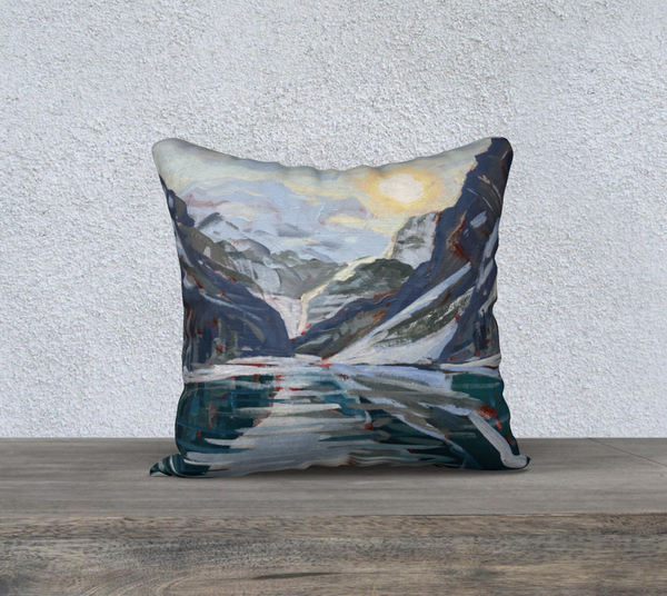 Lake Louise 5 18x18 Cotton Canvas Throw Pillow