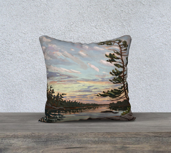 Sunset Near Sleeth Island 4 18x18 Cotton Canvas Throw Pillow