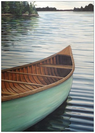 Aqua Canoe Painting Postcard