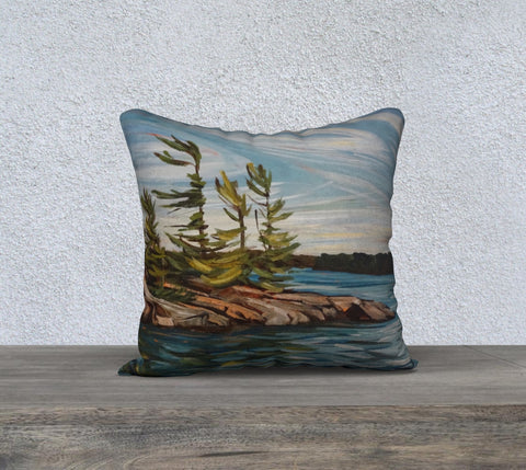 Flossie Island 18x18 Cotton Canvas Throw Pillow