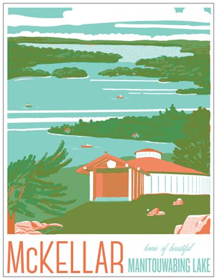 McKellar & Manitouwabing Lake Travel Postcard
