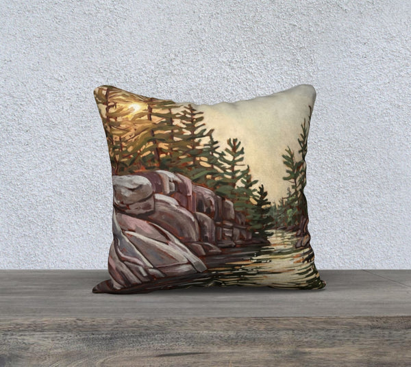Pointe au Baril Hole in the Wall 18x18 Cotton Canvas Throw Pillow