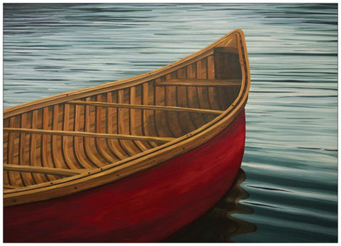 Red Canoe Painting Postcard