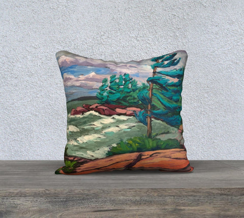 Rugged Trail Shoreline 18x18 Cotton Canvas Throw Pillow