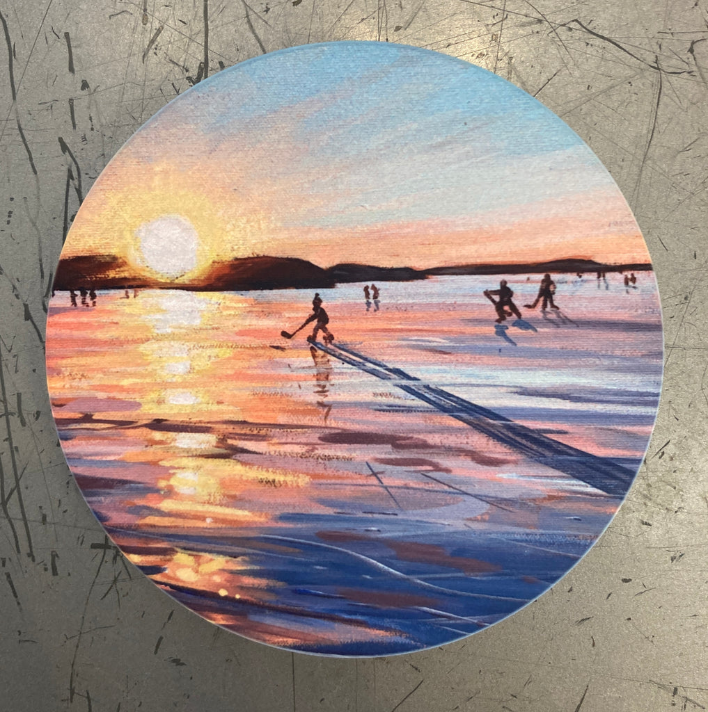 Skating Georgian Bay Ceramic Art Coaster