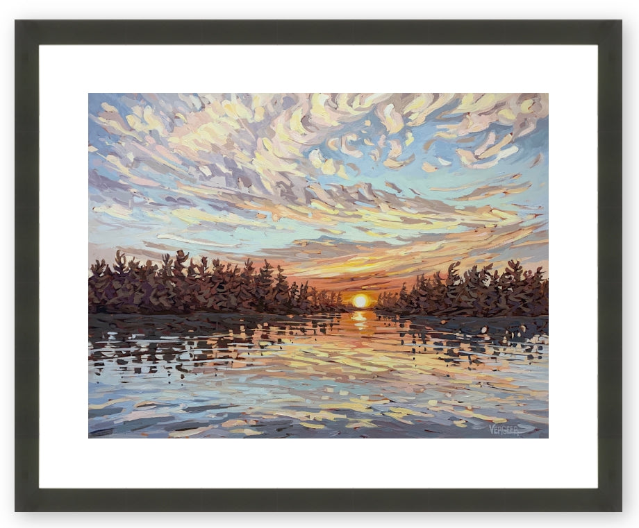 Sunset Near Good Cheer Island Framed Fine Art Print