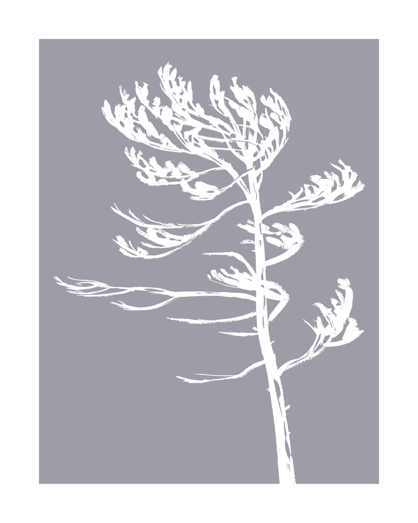 Killarney Provincial Park Windswept Hand-Screened Tree Poster in Warm Grey