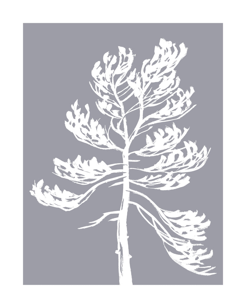 Killbear Provincial Park Windswept 2 Hand-Screened Tree Poster in Warm Grey