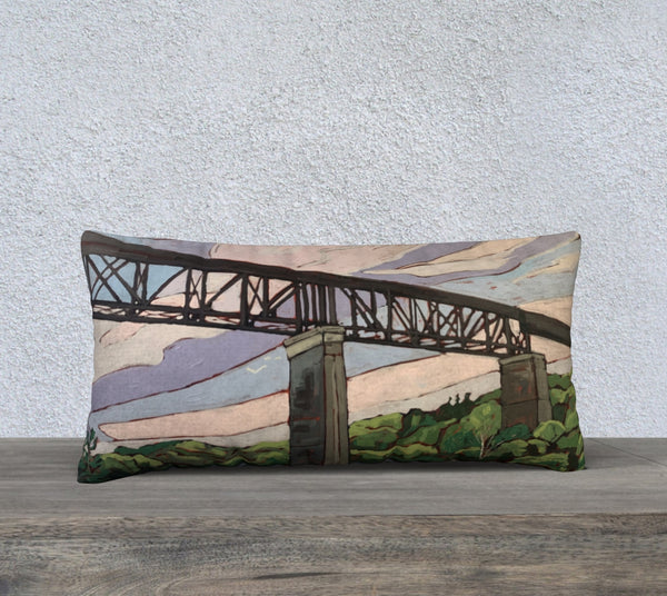 Trestle Bridge 12x24 Cotton Canvas Throw Pillow