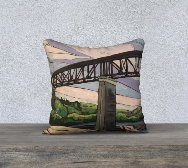 Parry Sound Trestle Bridge 18x18 Cotton Canvas Throw Pillow
