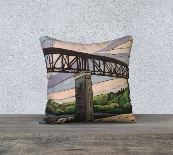 Parry Sound Trestle Bridge 18x18 Cotton Canvas Throw Pillow