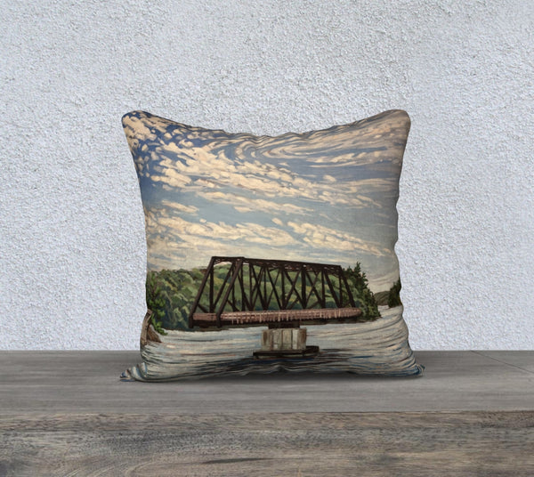 Wasauksing Swing Bridge 18x18 Cotton Canvas Throw Pillow