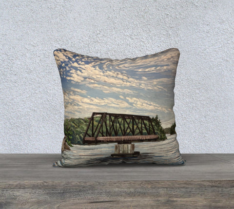 Wasauksing Swing Bridge 18x18 Cotton Canvas Throw Pillow