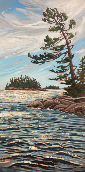 Wreck Island Windswept Framed Canvas Print - 48x24 (IN STOCK NOW)