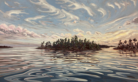 Turning Island Sunset - 36x60