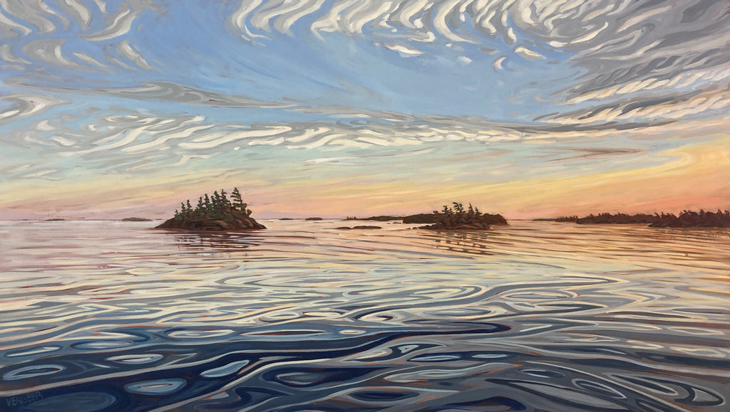 Sunset Near Sugar Island 2 Framed Canvas Print
