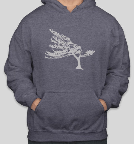 Kilbear Windswept Unisex Hoodie in Heather Navy