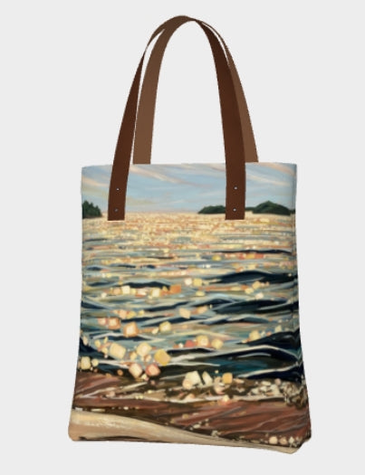 Near Lighthouse Point at Killbear Park Premium Lined Tote Bag