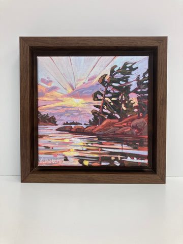 Long Sault Sunset 2 Limited Edition 8x8 Framed Canvas Print