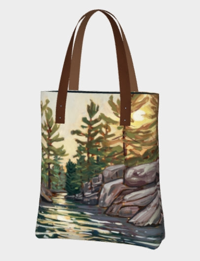 Pointe au Baril Hole in the Wall Premium Lined Tote Bag
