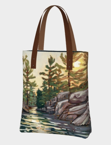 Pointe au Baril Hole in the Wall Premium Lined Tote Bag