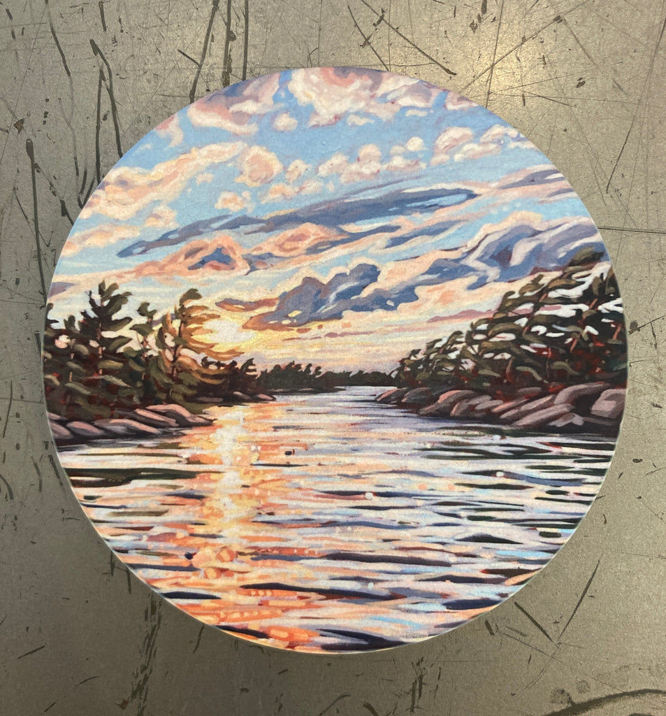 Sunset Near Sleeth Island 12 Ceramic Art Coaster