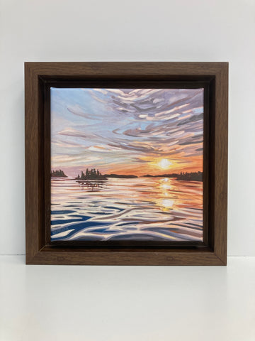 Sunset Near Trusty Island 4 Limited Edition 8x8 Framed Canvas Print